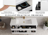 42" Wall-Mounted Bathroom Vanity with Sink, Floating Bathroom Storage Cabinet with Stone Resin W1573P389276