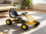 Yellow 4-Wheel Kids Pedal Go Kart Adjustable Seat, Hand Brake Safety System, for 3-6 Years Old 54358888