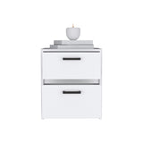 Trivor 2 Drawers Nightstand , End Table, Side Table Metal Handles -White B20092135