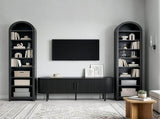 8-Tier Arched Dome Display Rack Particleboard Melamine-Faced Bookshelf 15.75*11.81*70in Black 59904280