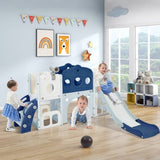 ZUN 7 in 1 Toddler Slide Set, Freestanding Spaceship Set with Slide, Kids Slide Playset Structure, Arch N710P173045C