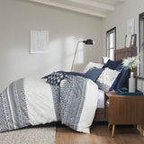 Full/Queen 3 Piece Cotton Duvet Cover Set with Chenille Tufting B035129137