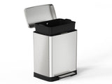 Brushed Nickel 14 Gallons Pedal Trash Can with Soft Close Lid, Removable Inner Bucket & Detachable 94630588