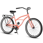 ZUN S26204 26 Inch Beach Cruiser Bike for Men and Women, Steel Frame, Single Speed Drivetrain, Upright W1856142876