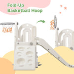 ZUN Toddler Climber and Slide Set 4 in 1, Kidsground Climber Slideset with Basketball Hoop 48698636