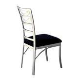 Set of 2 Black Microfiber and Metal Side Chairs in Silver B016P156811