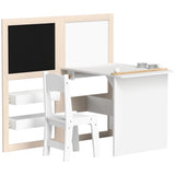 ZUN White 3 in 1 Kids Table and Chair Set 26880978