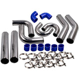 Universal 3" Aluminum Turbo Intercooler Pipe Tube Kit w/ Silicone Hose Clamps 50382334