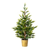 2 Pack 4 FT Dual Tone Artificial Christmas Tree with Pot Stand, Potted Xmas Pine Tree with 119 70224636