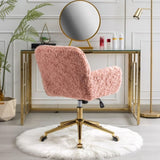 Furniture Office Chair,Artificial rabbit hair Home Office Chair with Golden Metal Base,Adjustable 58136779
