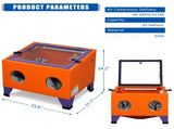25 Gallon Bench Top Air Sandblasting Cabinet Sandblaster Blast Large Cabinet Orange 73778394