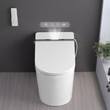 ZUN Smart Toilet Bidet Combo with Foot Sensor Open Cover/Seat, LED Display, Self-Cleaning Nozzle, Heated W1219P262970