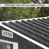 6 x 4 FT Outdoor Storage Shed, Metal Garden Storage House with Slanted Roof & Double Sliding Doors 10356971