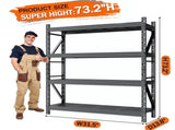 31.5''W Heavy Duty Storage Shelves, 2500LBS Metal Garage Shelving Units, 4 Tier Adjustable Large 77992149