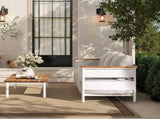 Rhodes 2pc Teak & Aluminum Outdoor Sofa and Coffee Table Set B2719P321038