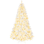 ZUN 8ft White 670 Lights Warm Color 8 Modes 2008 Branch Christmas Tree White 97518293