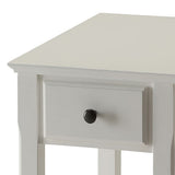White Accent Table with Bottom Shelf B062P181379
