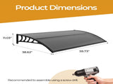 Awning for Door Entrance with Drainage Sink, 40x60 Inch Window Canopy Exterior, UV Rain Snow 40055087