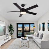 52 inch indoor 5 plywood black ceiling fan with light W1367P146434
