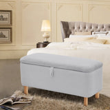 Basics Upholstered Storage Ottoman and Entryway Bench GREY W1805137546