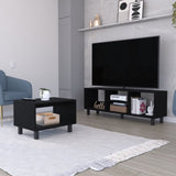 ZUN Hoven 2 Piece Living Room Set with TV Rack and Coffee Table B200P176174