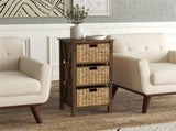 31.5" Tall Bedside Table with Storage Baskets, Multi-Functional End Table Supports 430 LBS Weight 93454222