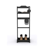 Accent Portable Garment Rack,Clothes Valet Stand with Storage Organizer,Black Finish W760P145329
