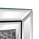 ZUN Modern and Contemporary Mirror Surface With Diamond 3-Drawers Nightstand Bedside Table 76457036