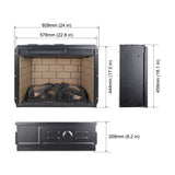 ZUN 23 inch infrared quartz heater fireplace insert -woodlog version with brick 70442795