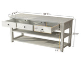 Console Table with Wood Frame and Legs, Sofa Table Entryway Table with 3 Drawers and 2 Open Shelves 19496319