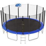 ZUN 16FT Trampoline for Kids with Safety Enclosure Net, Basketball Hoop and Ladder, Easy Assembly Round 01430998