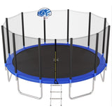 ZUN 16FT Trampoline for Kids with Safety Enclosure Net, Basketball Hoop and Ladder, Easy Assembly Round 01430998