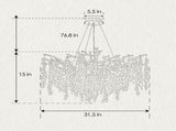 10-Light Chandelier Grape Crystal Ceiling Lamp, 10-Lights Modern Farmhouse Ceiling Ceiling Hanging W5008P466528