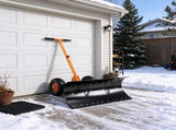 29" Rolling Snow Pusher Shovel, 10" Wheeled Snow Remover with Angle-Adjustable Handle for Driveway & 91393390