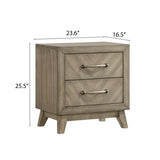 Arena Contemporary 2-Drawer Nightstand, Antique Gray T2574P225174