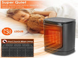 Portable Ceramic Space Heater,1500W Electric Heater with 90&degOscillation,Remote Control,12H 29240890