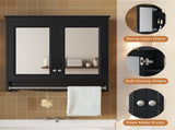3-in-1 Bathroom Mirror Cabinet, 30 inch Wall Mounted Medicine Cabinet with Adjustable Shelves & Soft N710P405415B