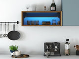 Large-Capacity Spice Rack Wall Mounted Storage Cabinet, Black Hanging Kitchen Pantry with Up-Flip W331P379953