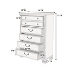 ZUN Antique Silver 1pc Chest Of Drawers Storage Bedroom Furniture Traditional Classic Style Chest B011P238882