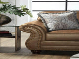 Leinster Faux Leather 3-Piece Sofa Set with Antique Bronze Nailheads T2574P196933
