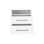 ZUN Nightstand 23.6" H, with 2 Drawers and 1 Shelf, White B097P250850