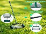 18 Inch Rolling Lawn Aerator with Splash-Proof Fender for Garden Dark green, silver - Outdoor Lawn 65140851