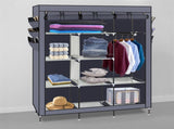 69" High-leg Non-woven Fabric Assembled Cloth Wardrobe Gray 52206518