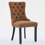 ZUN Nikki Collection Modern, High-end Tufted Solid Wood Contemporary Flax Upholstered Linen Dining Chair W1143P233649