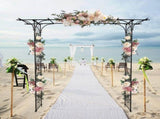 Black Metal Garden Arbor, 85 in H Flat Top Wrought Iron 99638629