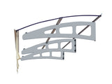 79" x 34" Window Awnings Door Entrance Canopy, Aluminum Alloy Bracket, 0.137 Inch Thick Crystal W2205P179828