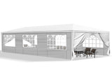 10'x30' Outdoor Party Tent with 8 Removable Sidewalls, Waterproof Canopy Patio Wedding Gazebo, White 84898035