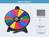 14-Slot Customizable Spinning Prize Wheel with Foldable Stand, Rewritable Tabletop Fortune Wheel 60013848