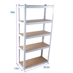 ZUN 5 Tier Laminated White Metal Shelving Unit Adjustable Garage Storage Utility Rack Heavy Duty Shelves 02251443