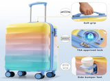20" Carry-on Luggage with Cup Holder Lightweight Glossy Hardshell Suitcases with Spinner Wheels, 94062190